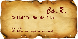 Csikár Rozália névjegykártya