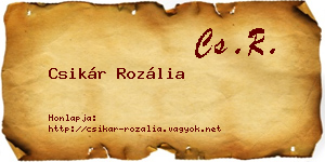 Csikár Rozália névjegykártya